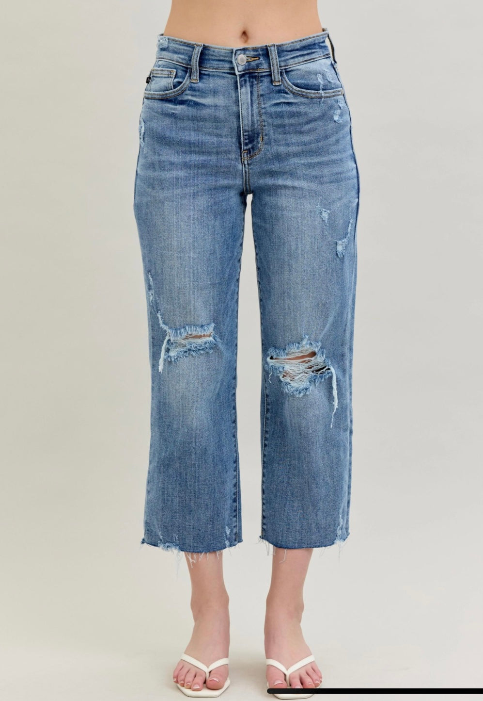 Judy Blue Destroyed Cropped Jeans