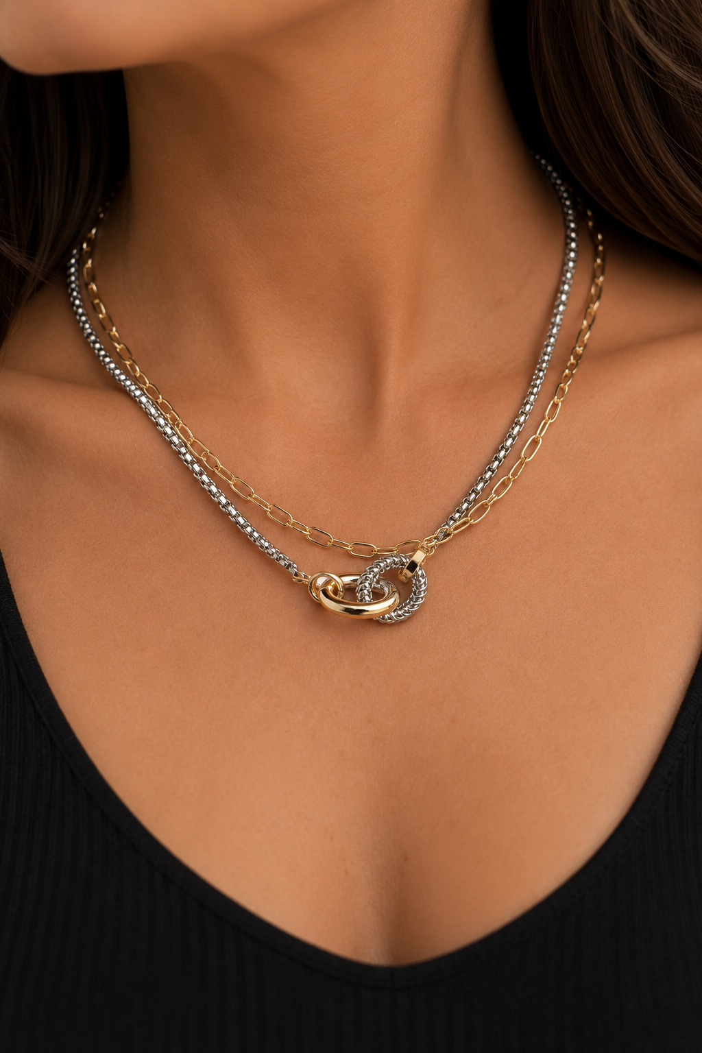 Gold Plated CZ Cubic Zirconia Charm Necklace