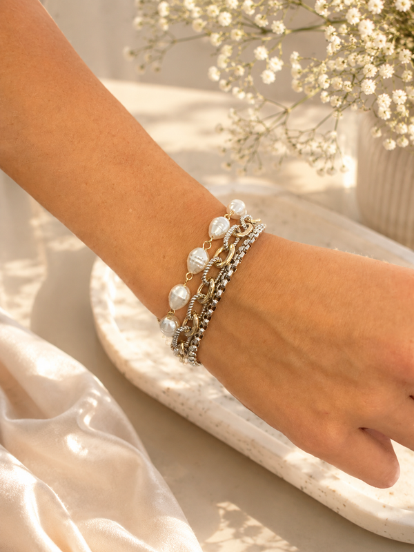 Layered Box Chain Magnetic Bracelet