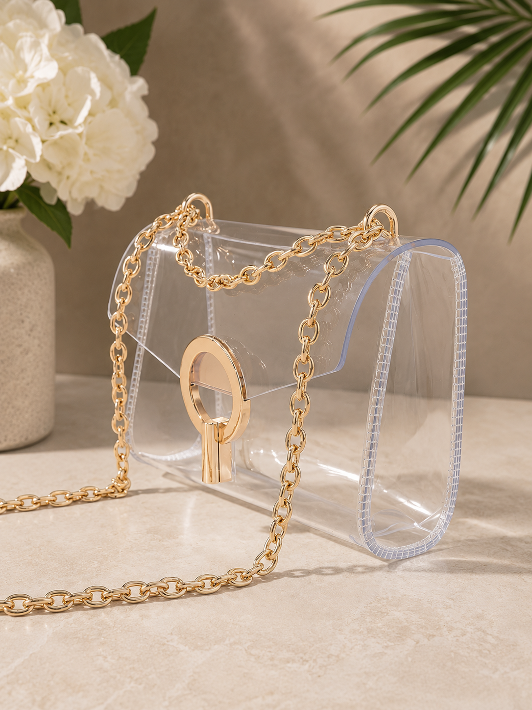 The Gold Transparent Shoulder Bag