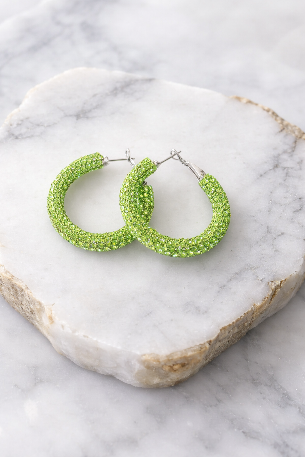 The Bougie Rhinestone Hoop Earrings