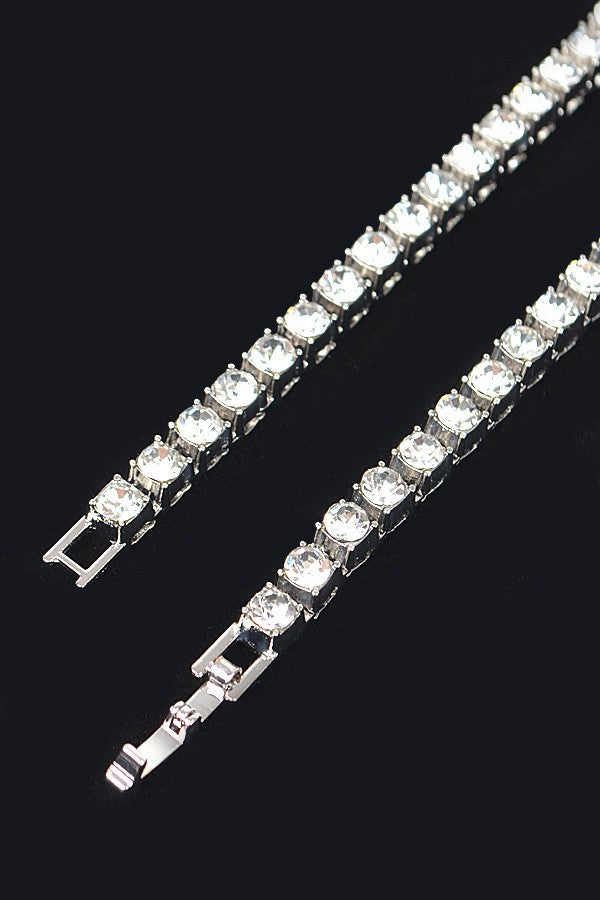 Rhinestone Chain Layered Necklace