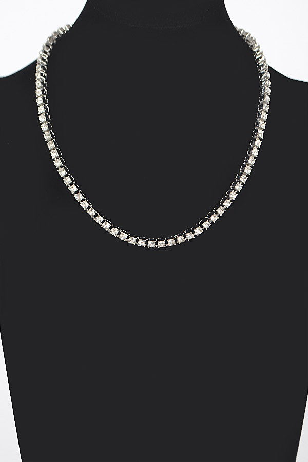 Rhinestone Chain Layered Necklace