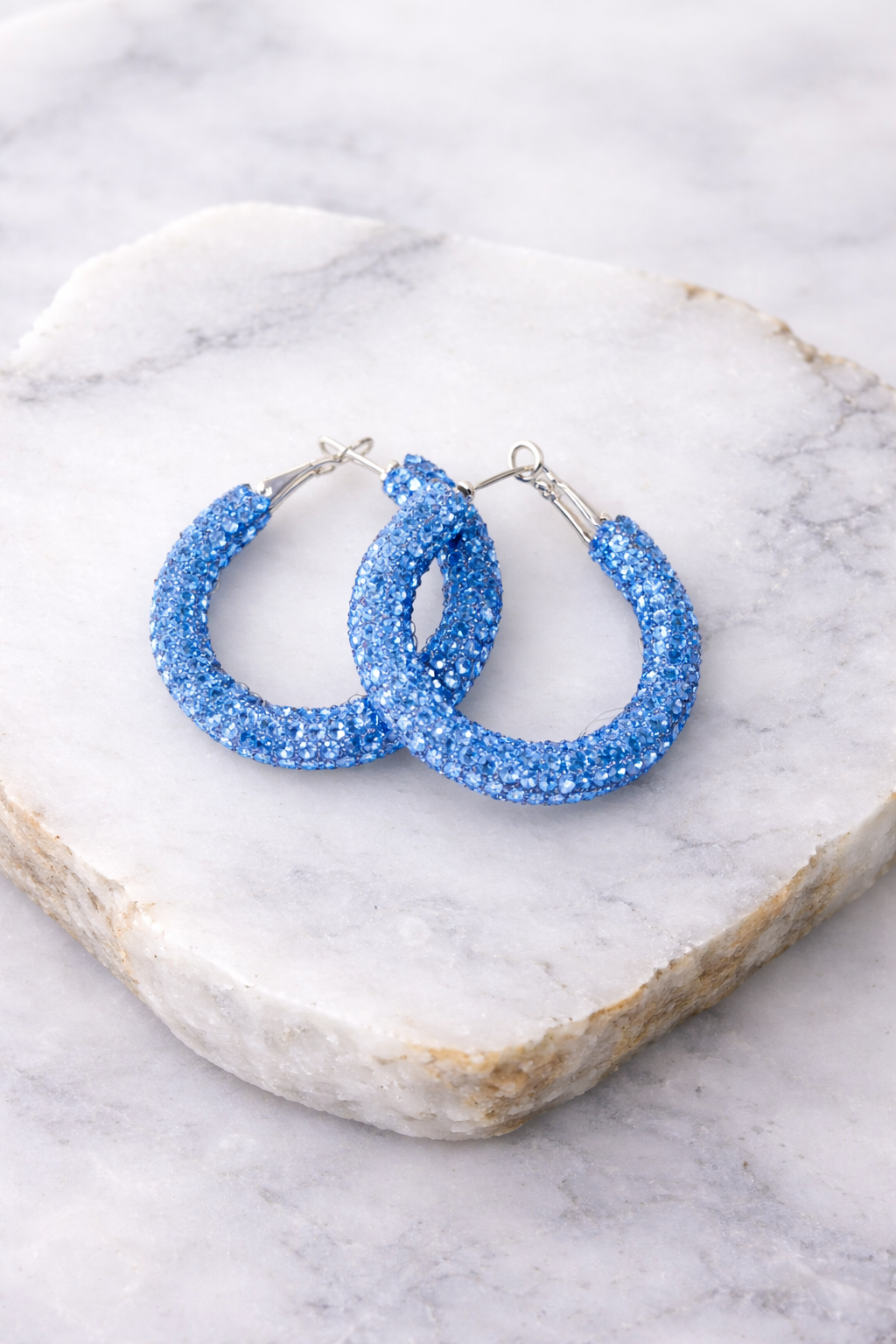 The Bougie Rhinestone Hoop Earrings