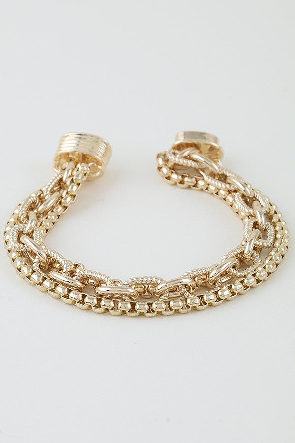 Triple Box Link Chain Bracelet