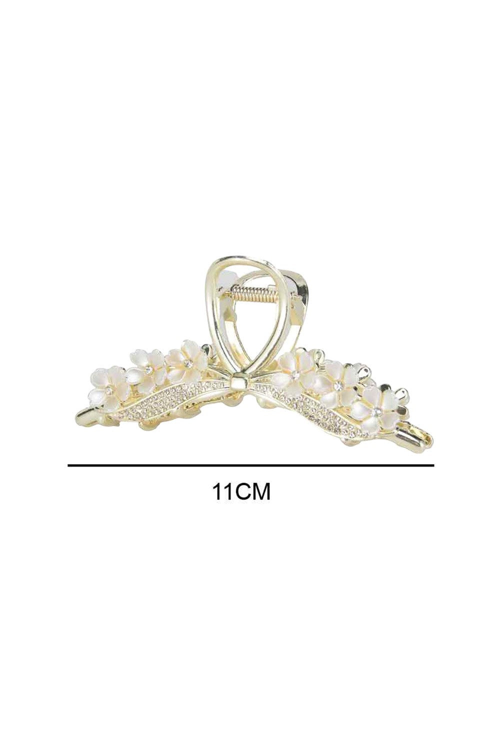 Rhinestone Pearl Floral Hair Claw Clips