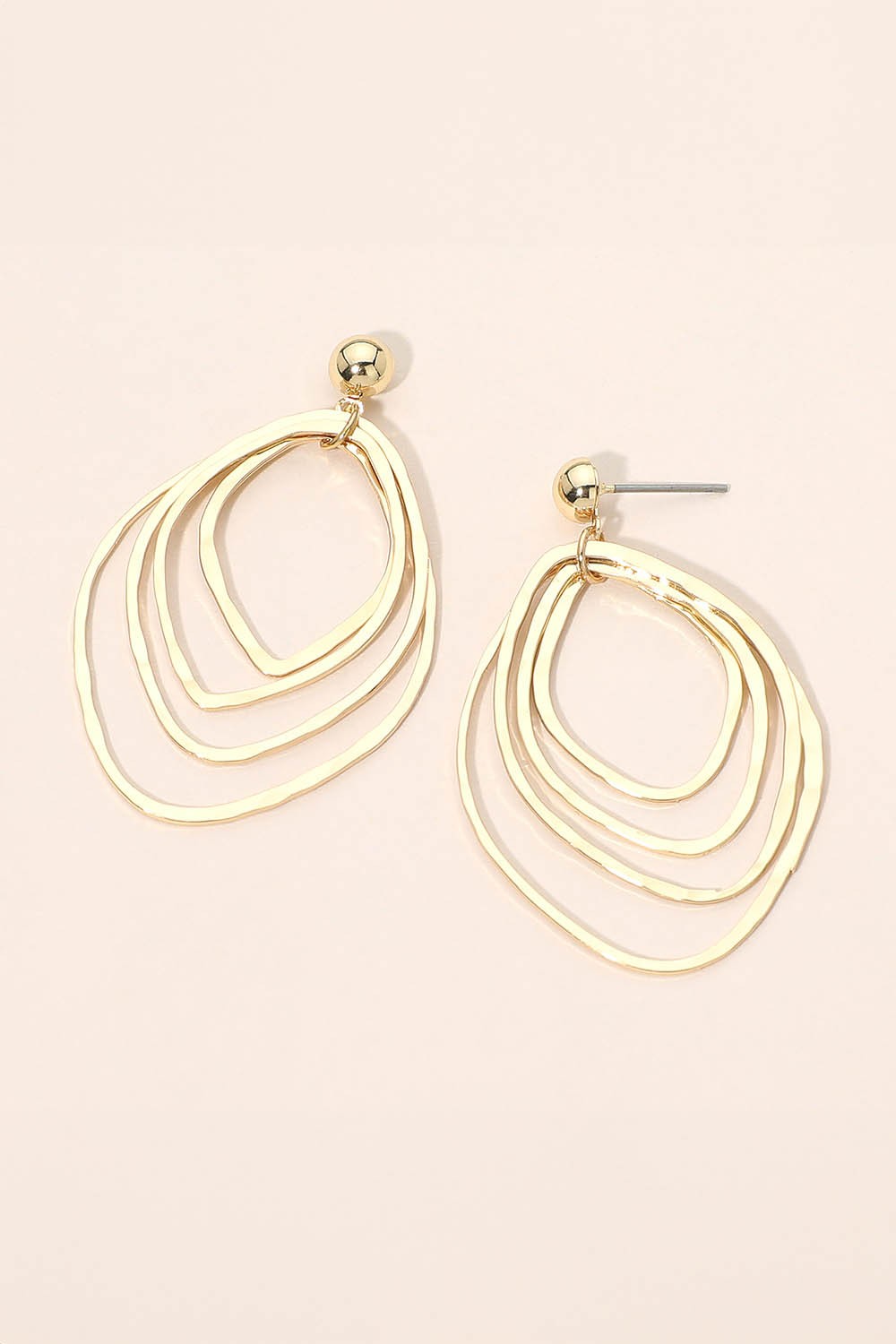 Abstract Geometric Layered Open Metal Drop Earrings