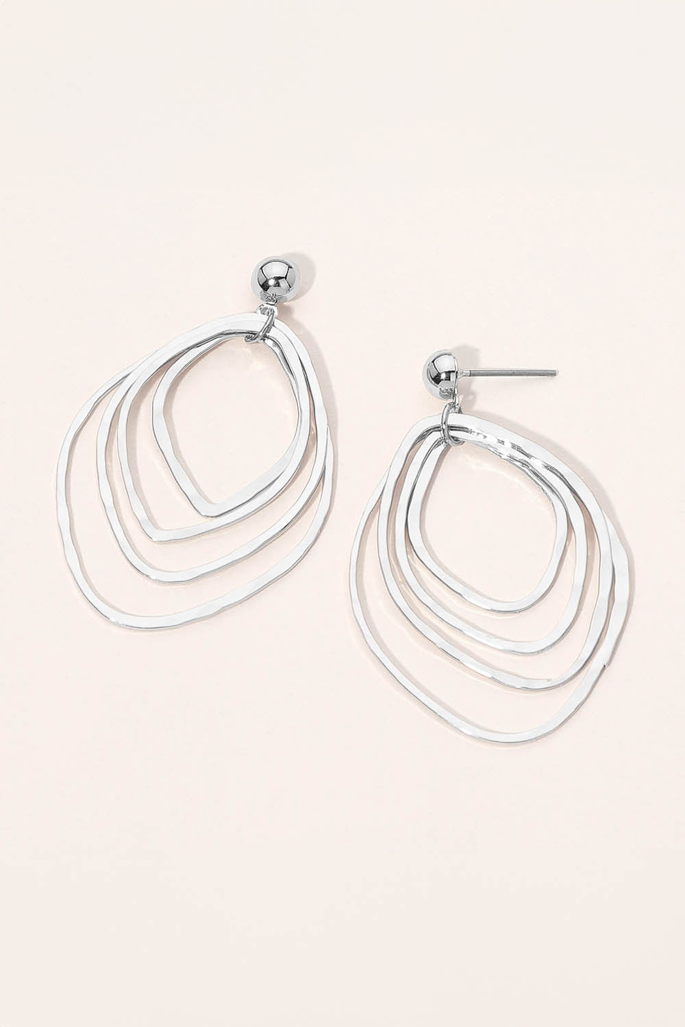 Abstract Geometric Layered Open Metal Drop Earrings