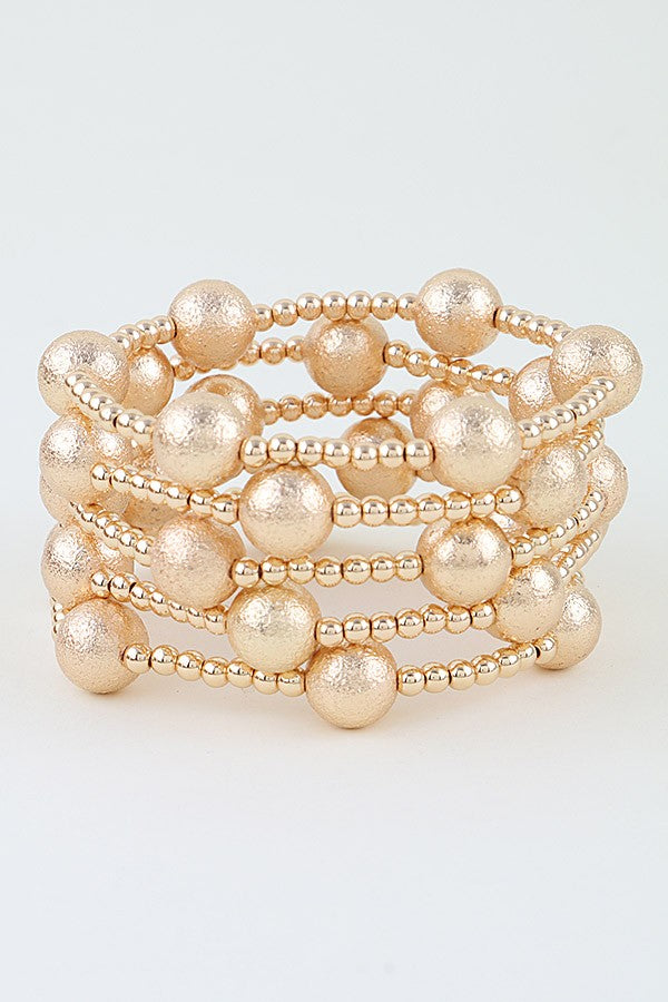 Hammered Multi Beaded Bracelet