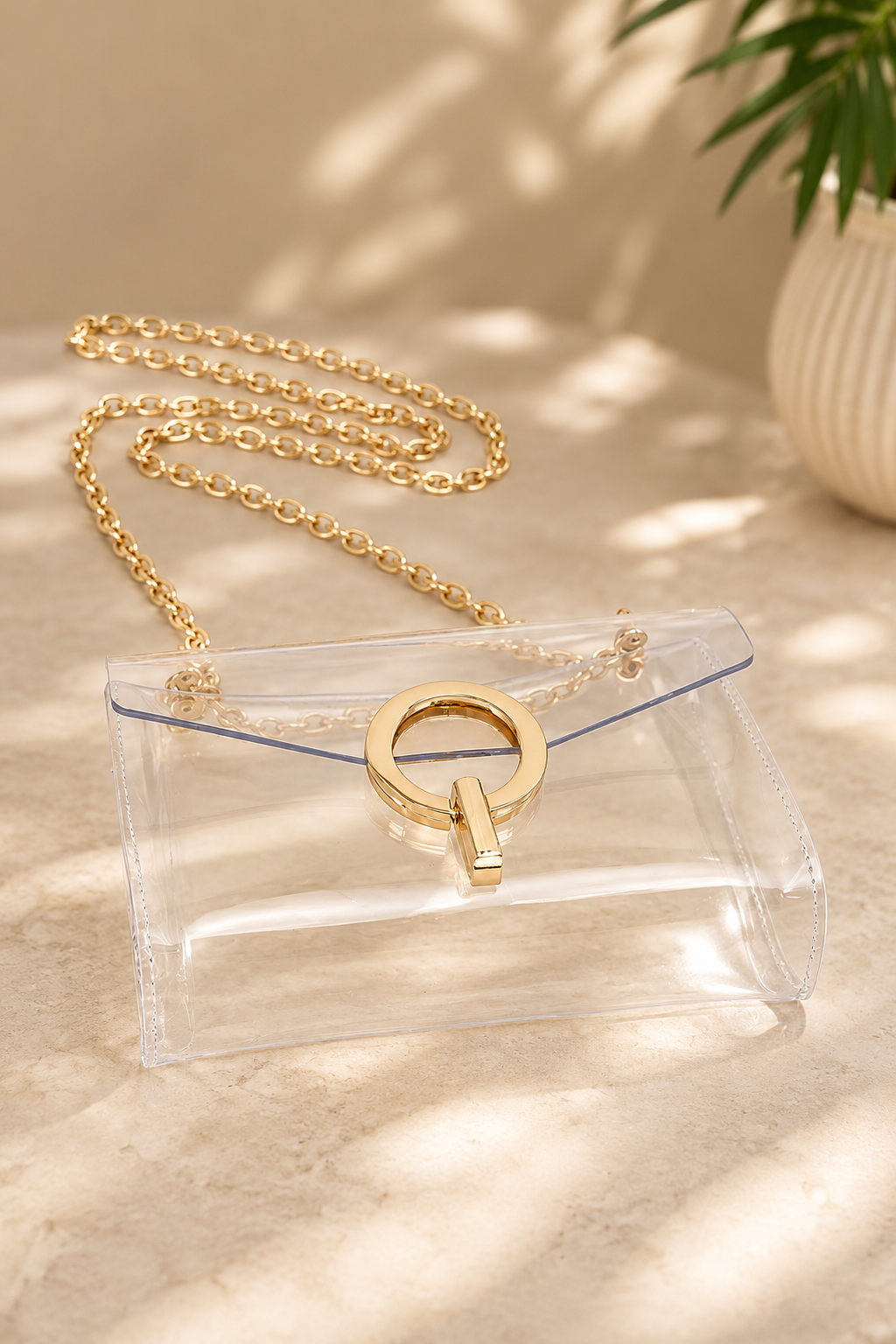 The Gold Transparent Shoulder Bag
