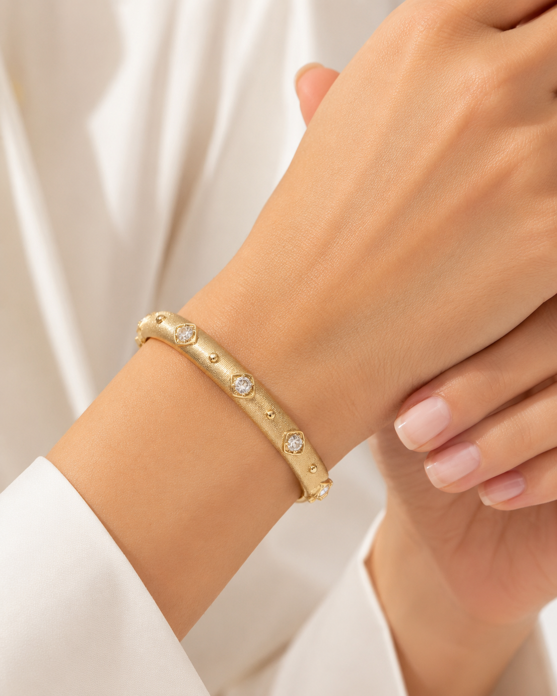 The Twilight Gold Cubic Zirconia Cuff Bracelet