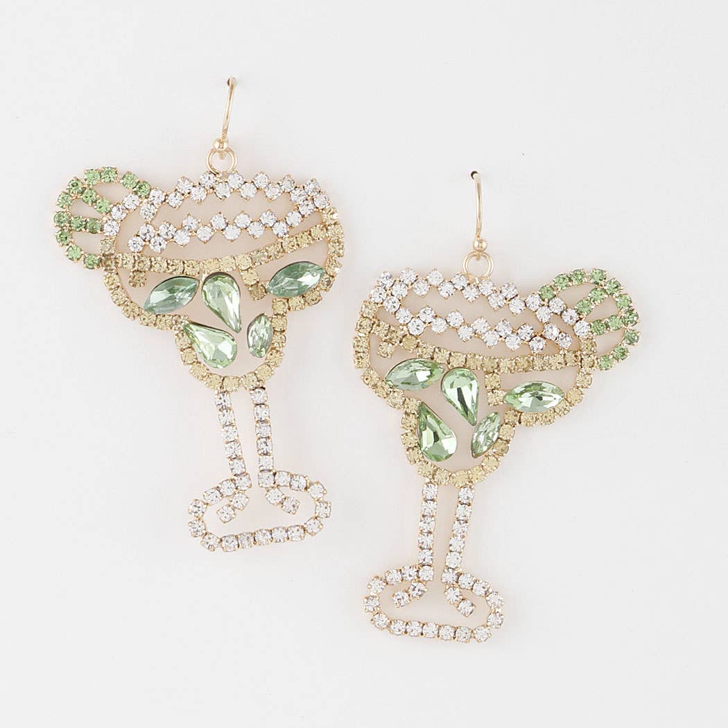 Jeweled Lime Cocktail Earrings