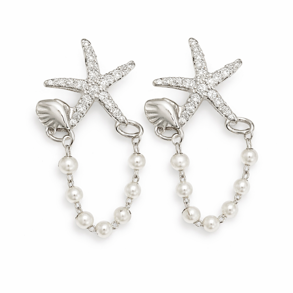 Starfish Brass Stud Earrings