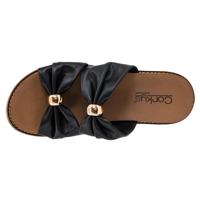Miss Understood Black Wedge Sandal by Corky's - Top View
