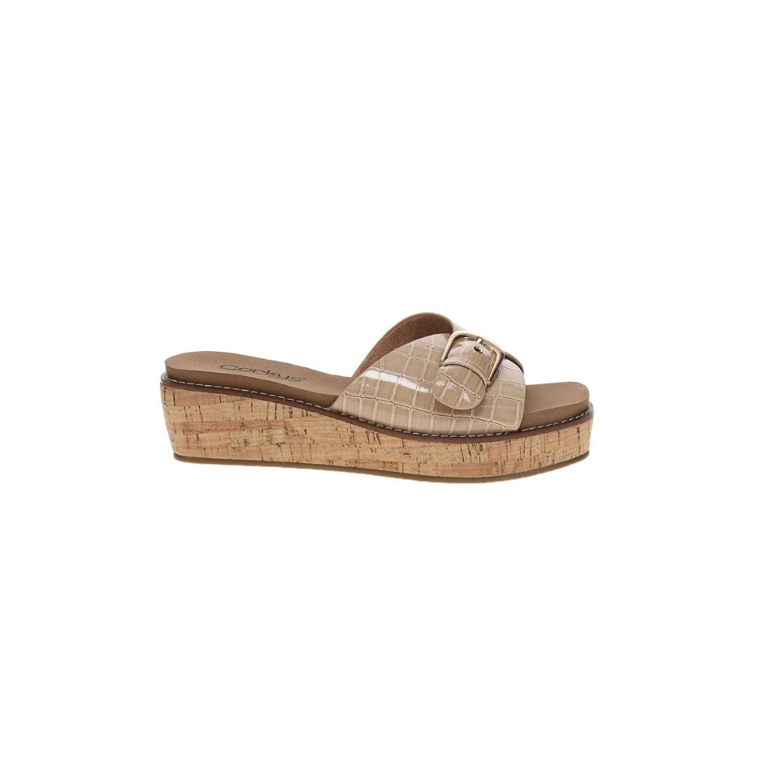 Corky's Cognac Patent Croco Wedge