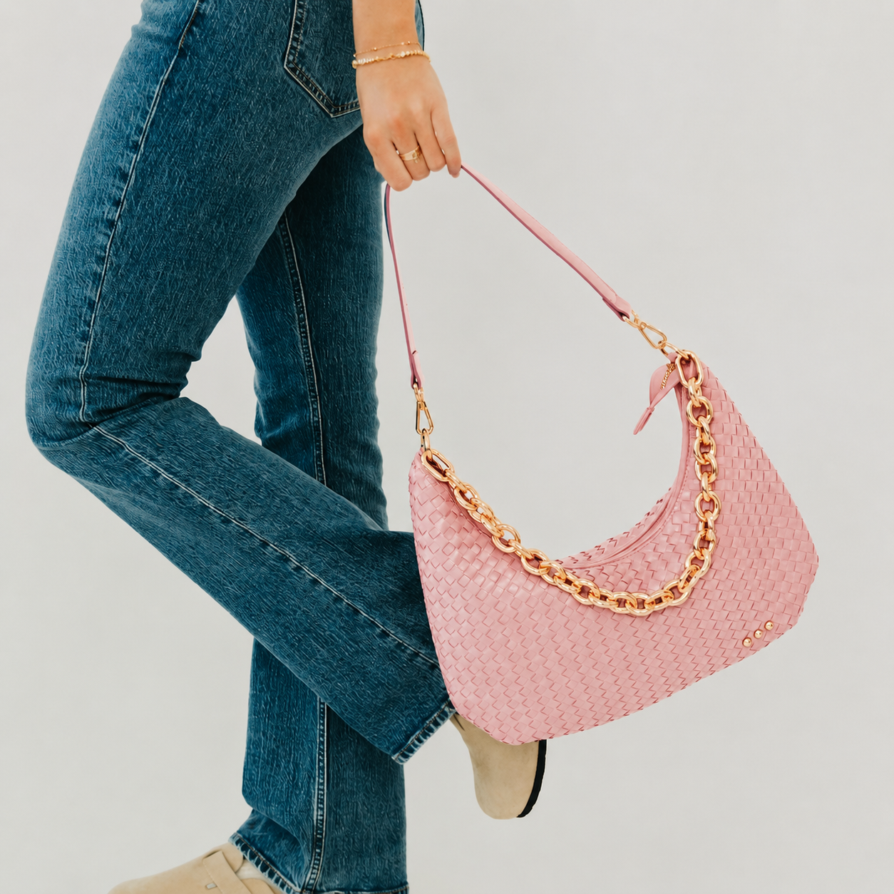 Bella Slouchy Woven Shoulder Bag