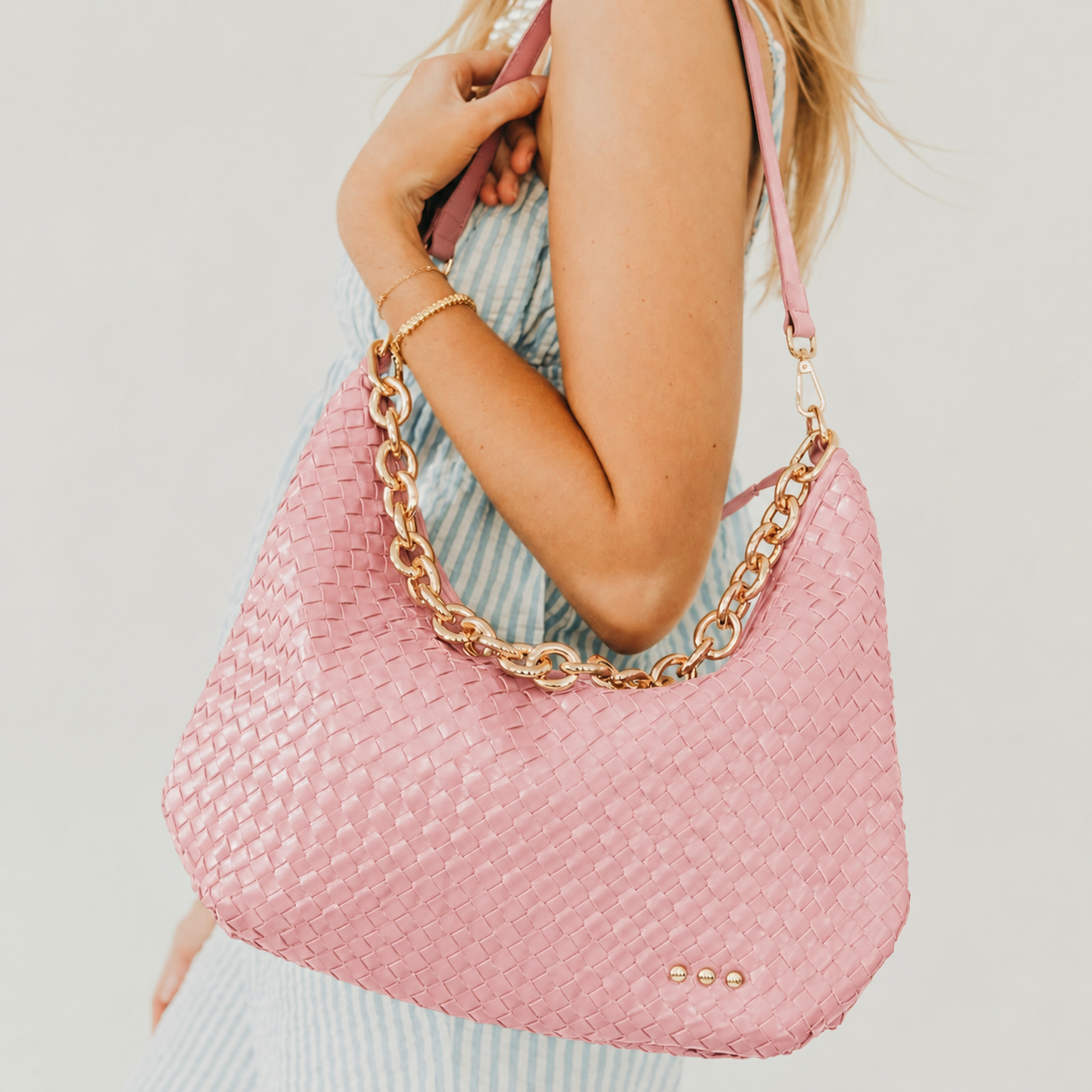 Bella Slouchy Woven Shoulder Bag