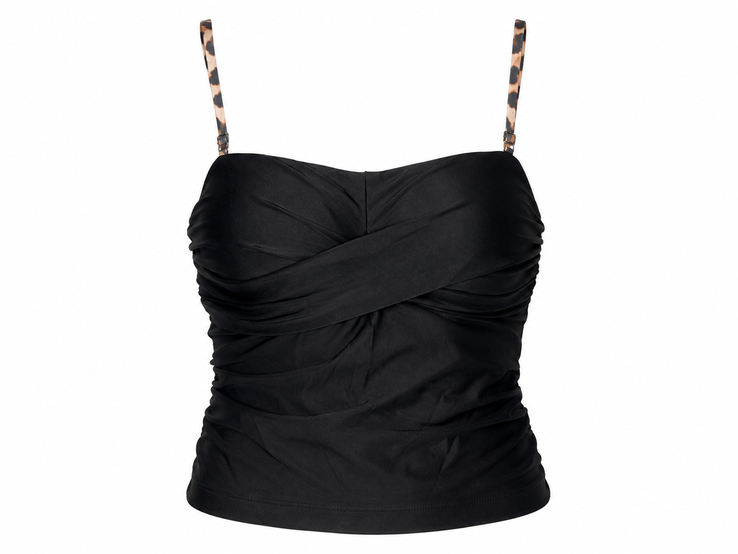 Black Tankini with Leopard Straps