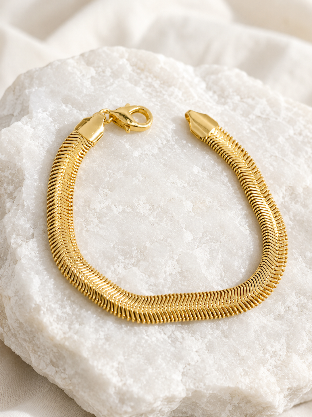 Snake Chain 14K Gold Dipped Bracelet