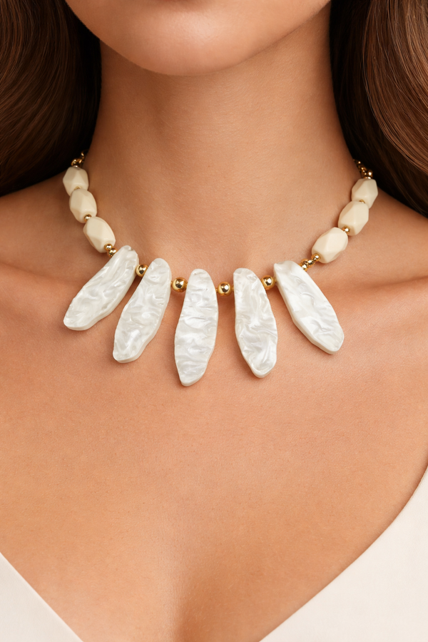 Geometric Style Beads Necklace Set