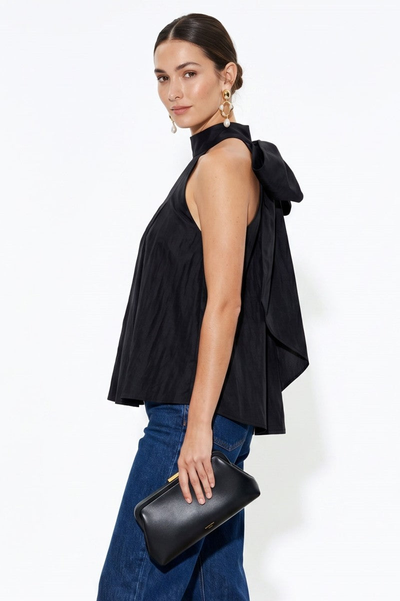 Convertible Scarf Sleeveless Satin Top