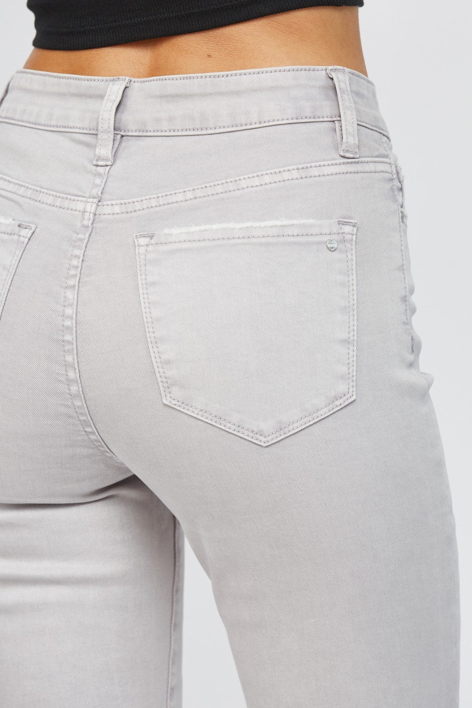 Grey High Rise Boot Cut Jeans