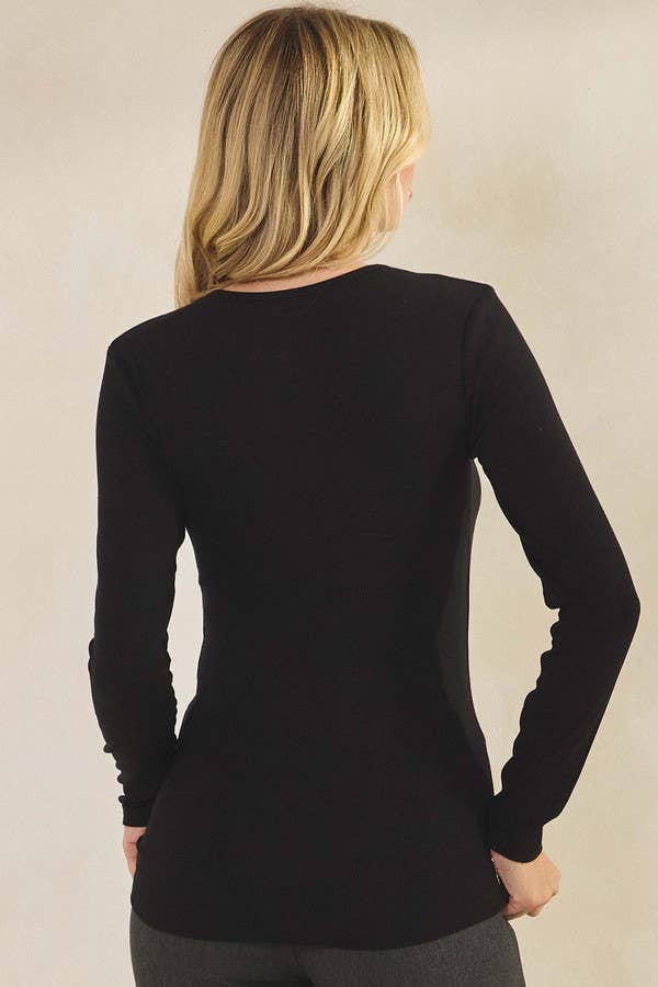 Pure Comfort Viscose Ribbed Long Sleeve Top Fall Tops