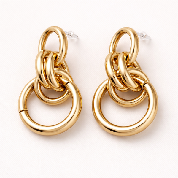 The Ring Dangle Stud Earrings