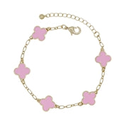 Clover and Gold Chain Bracelet