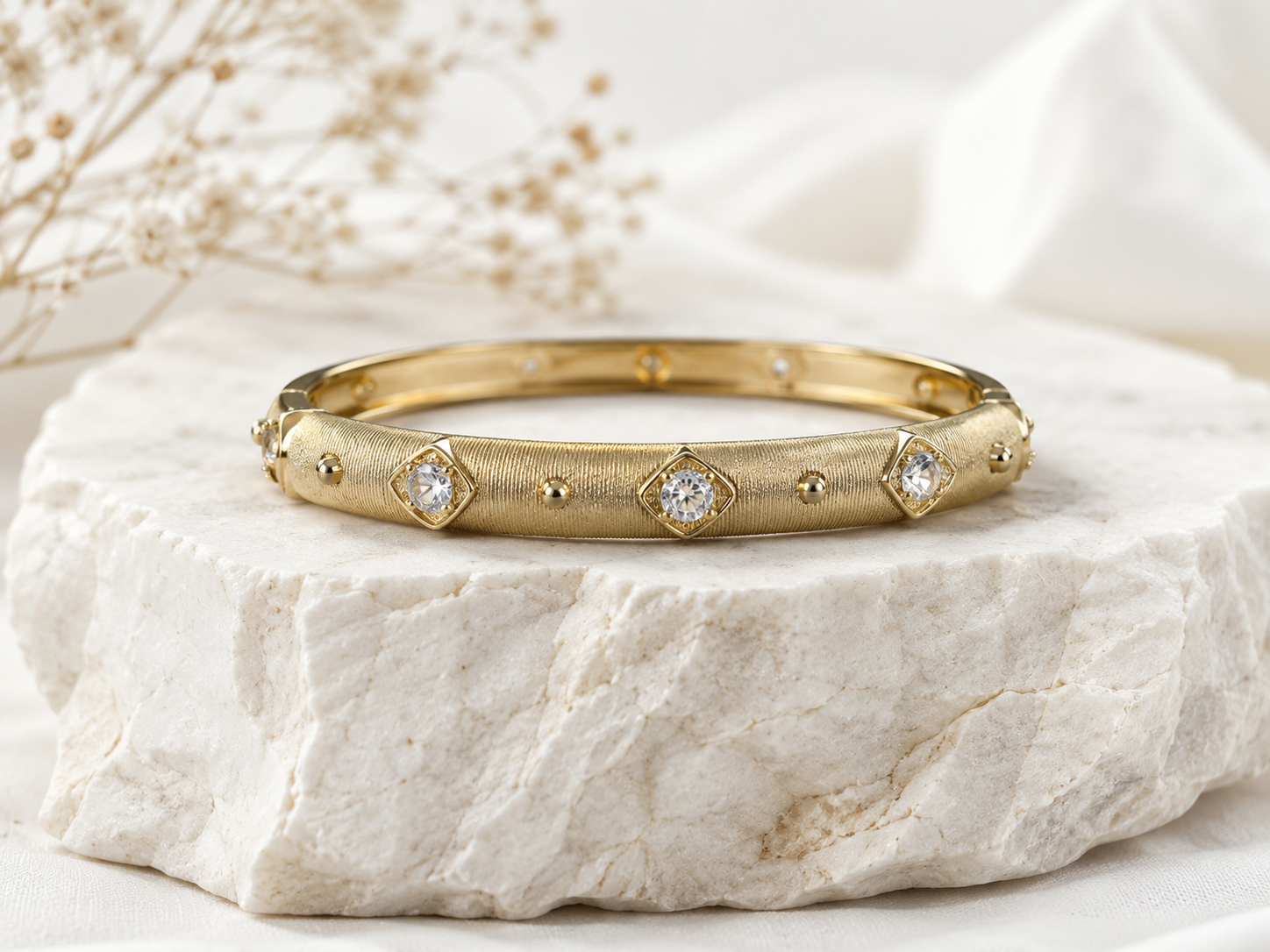 The Twilight Gold Cubic Zirconia Cuff Bracelet