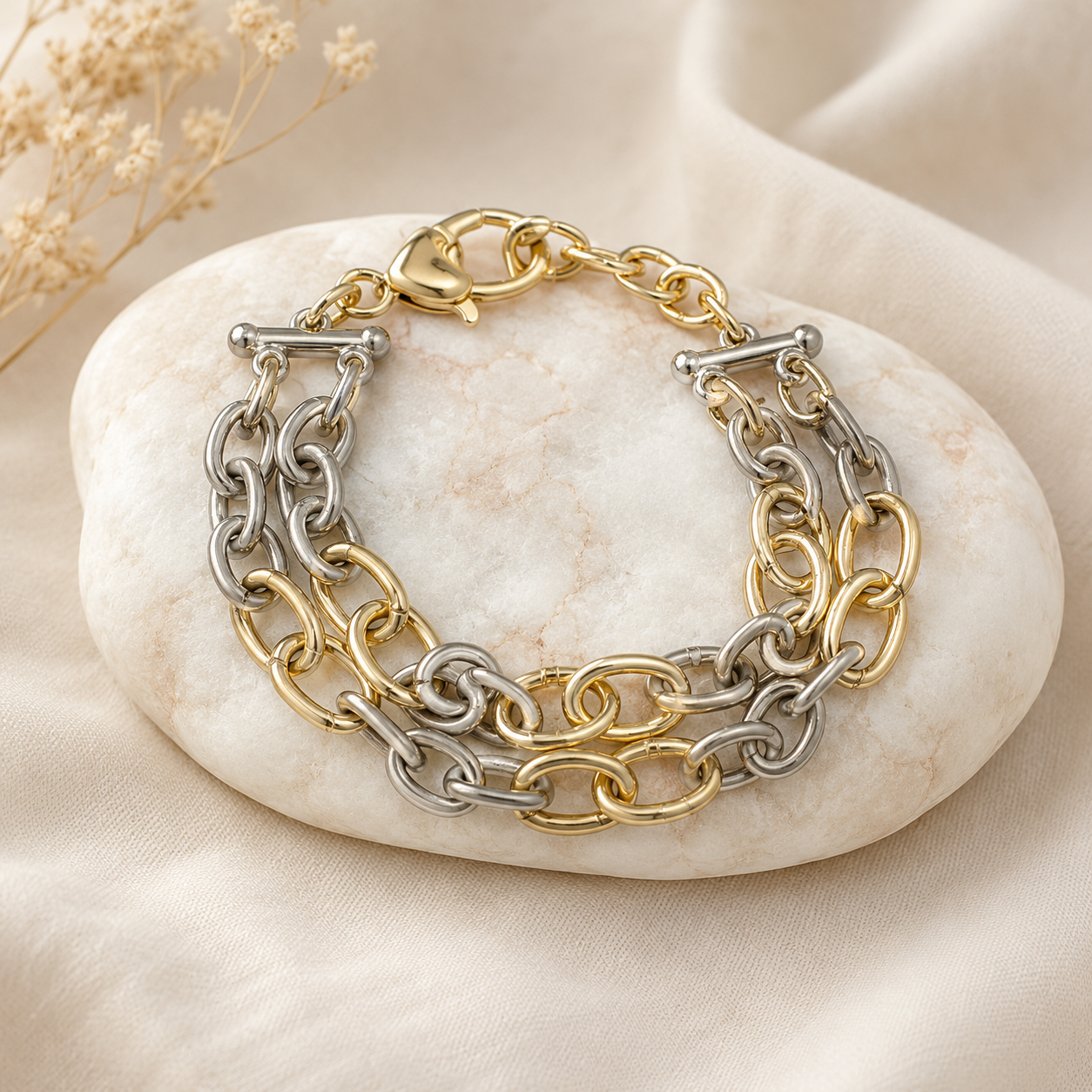 Two-Tone Chain Bracelet