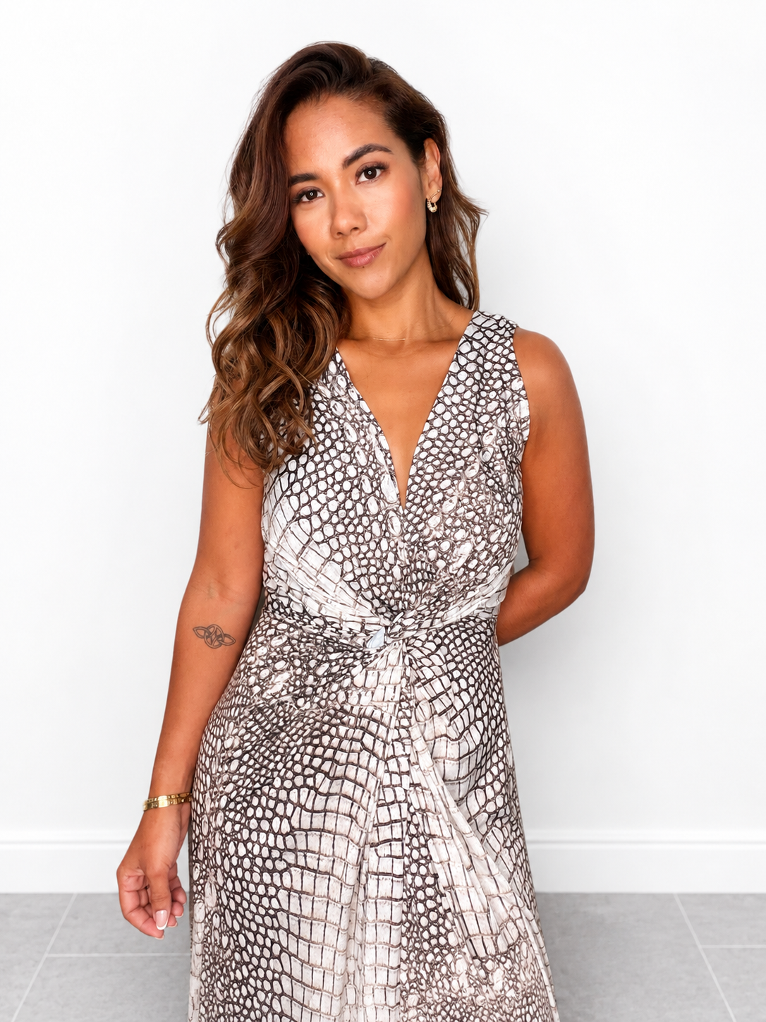Luxurious Animal Print Maxi Dress