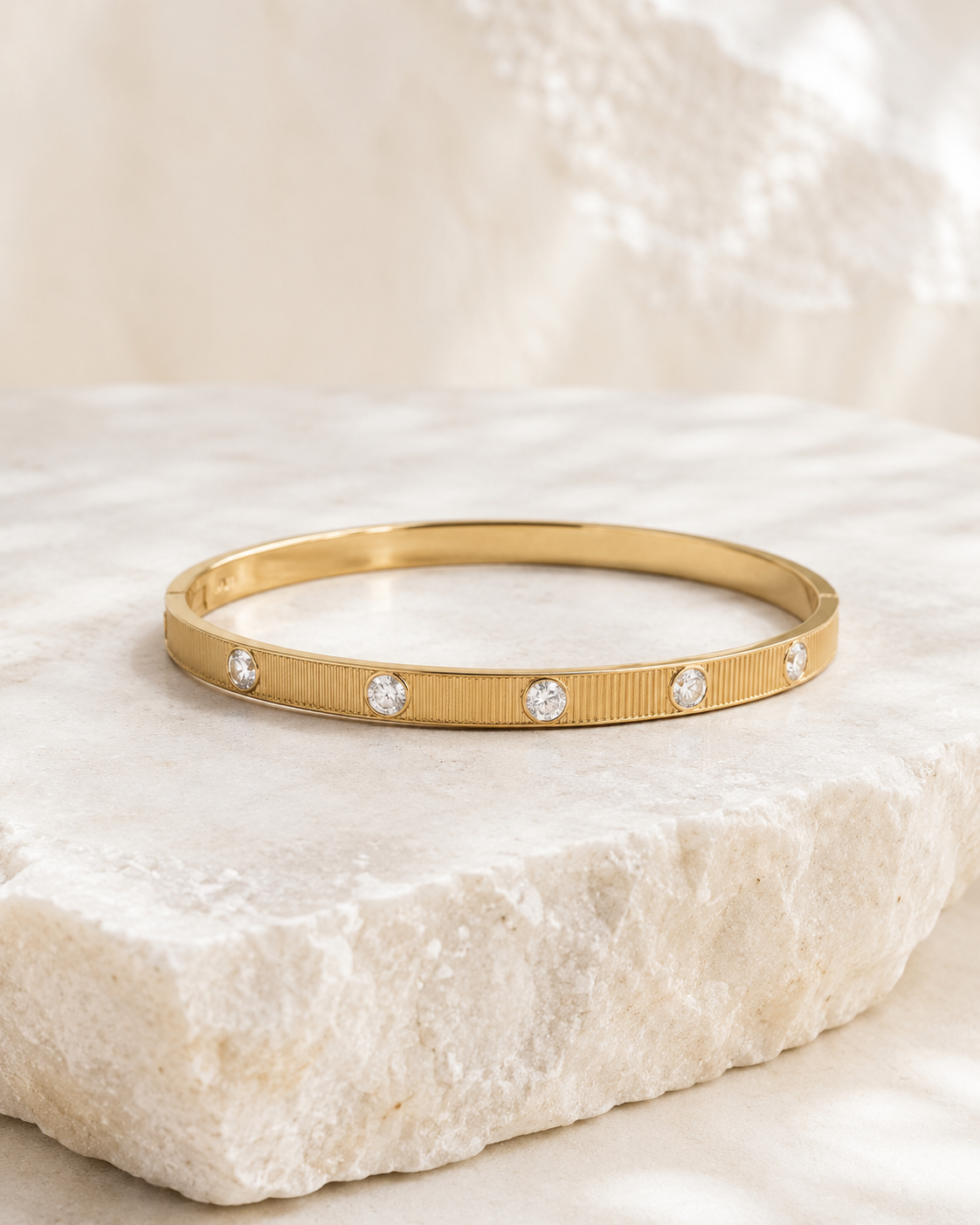 Gold & Cubic Zirconia Cuff Bracelet