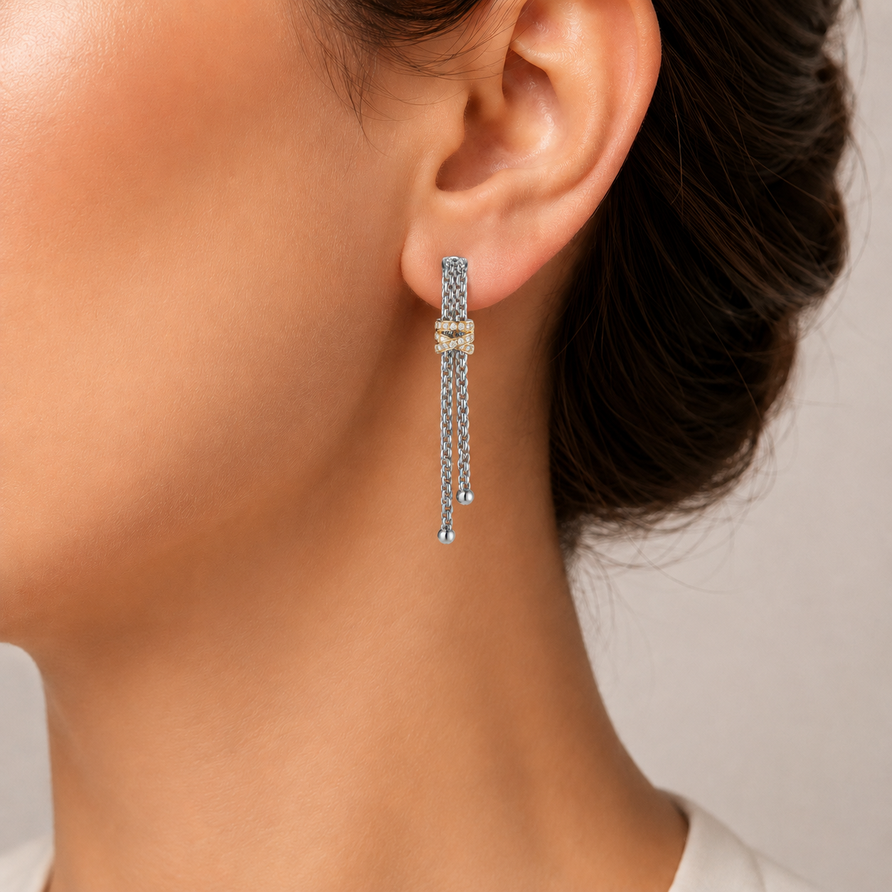 Two-Tone Dangle Earrings
