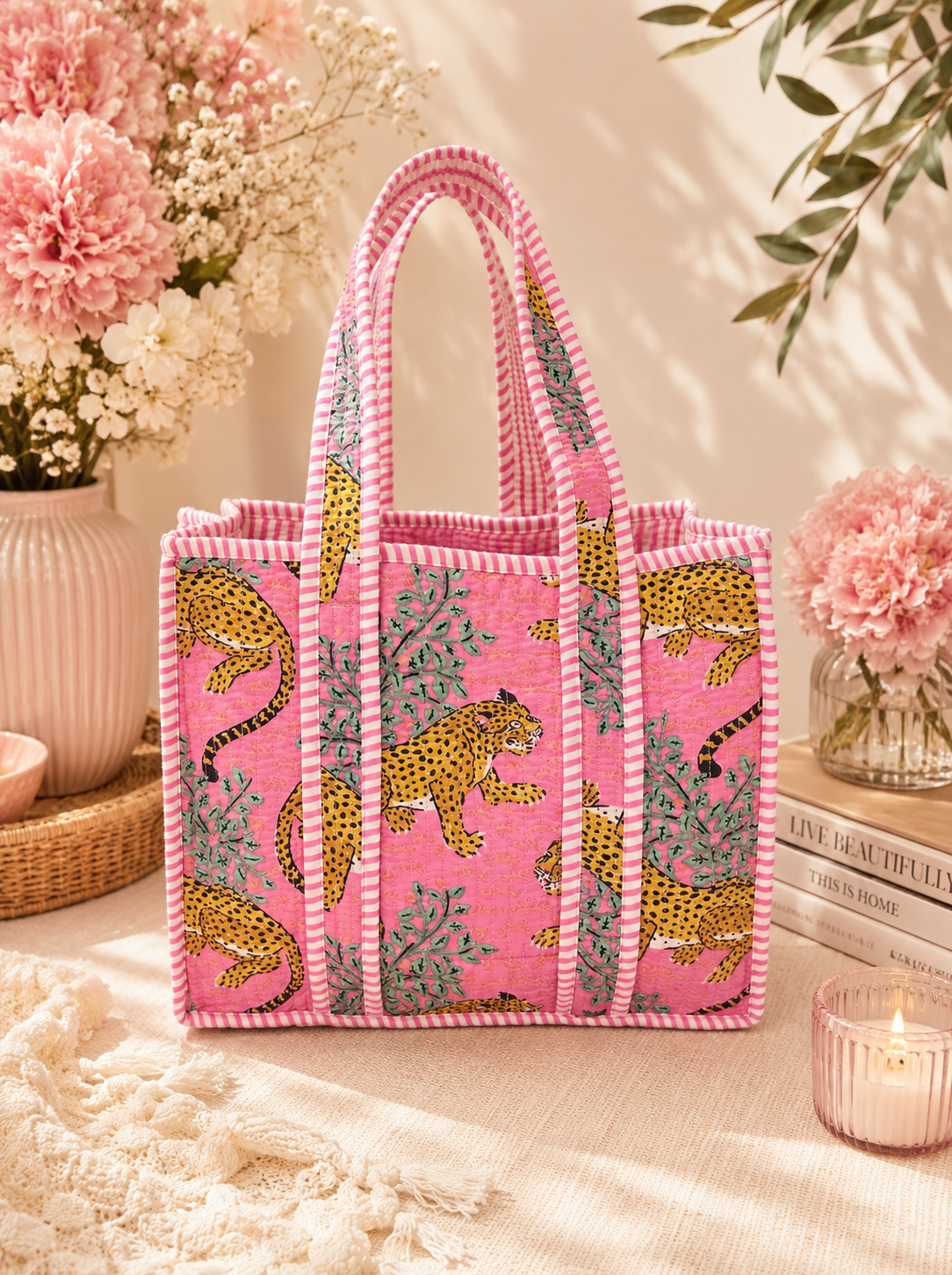 Quilted Animal Print Bag