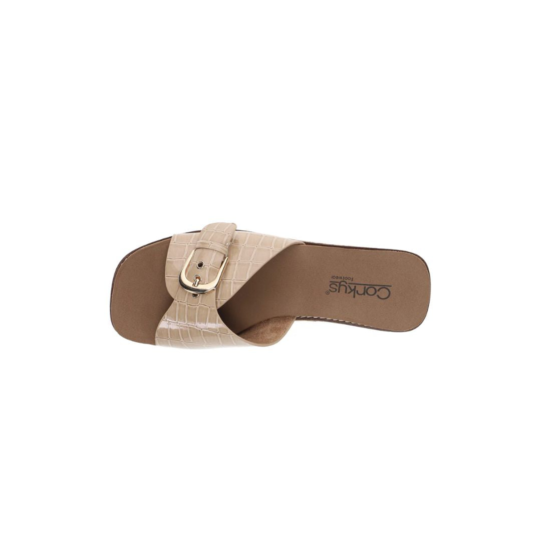 Corky's Cognac Patent Croco Wedge