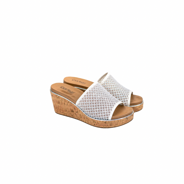Corky's Let's Mesh Around Wedges - White