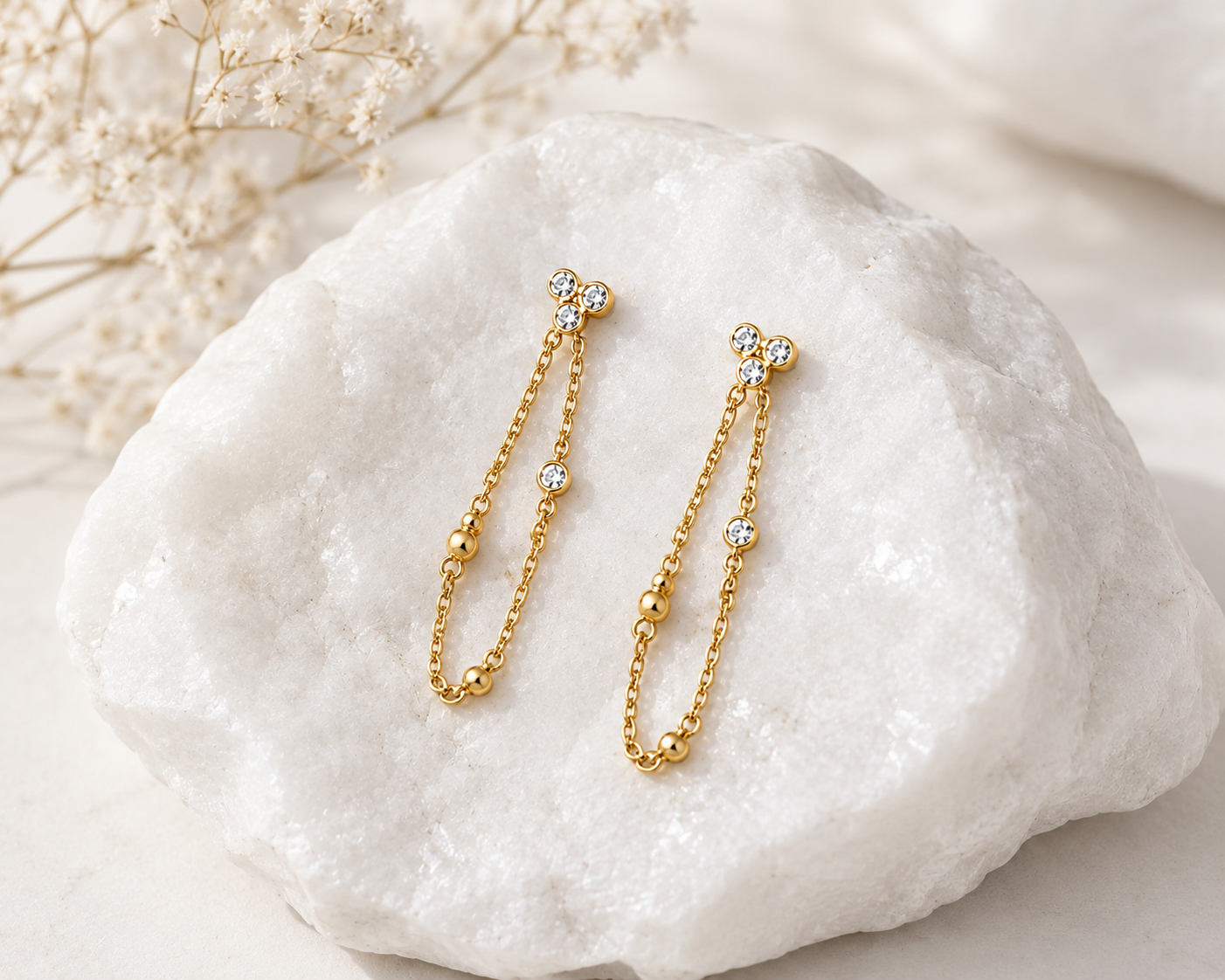 Crystal Chain Drop Earrings