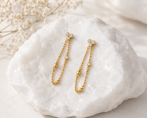 Crystal Chain Drop Earrings