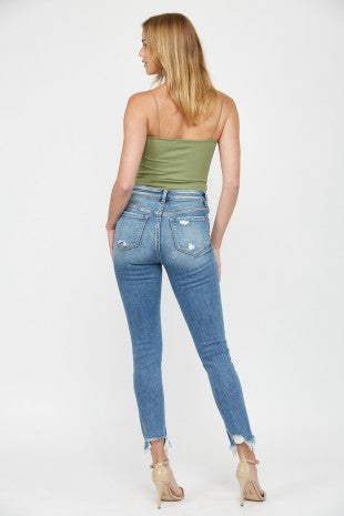 High Rise Ankle Skinny Jeans