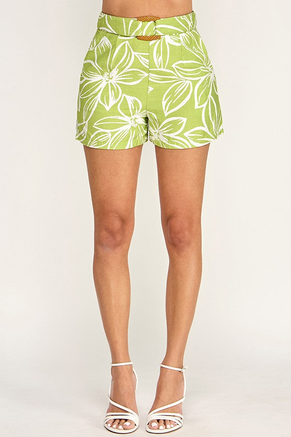 Tropical Floral Printed Shorts