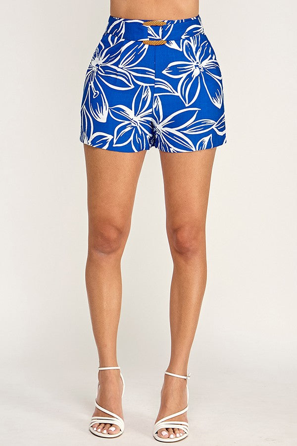 Tropical Floral Printed Shorts