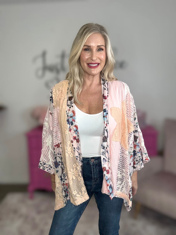 The Open Gauze Floral Cardigan by POL