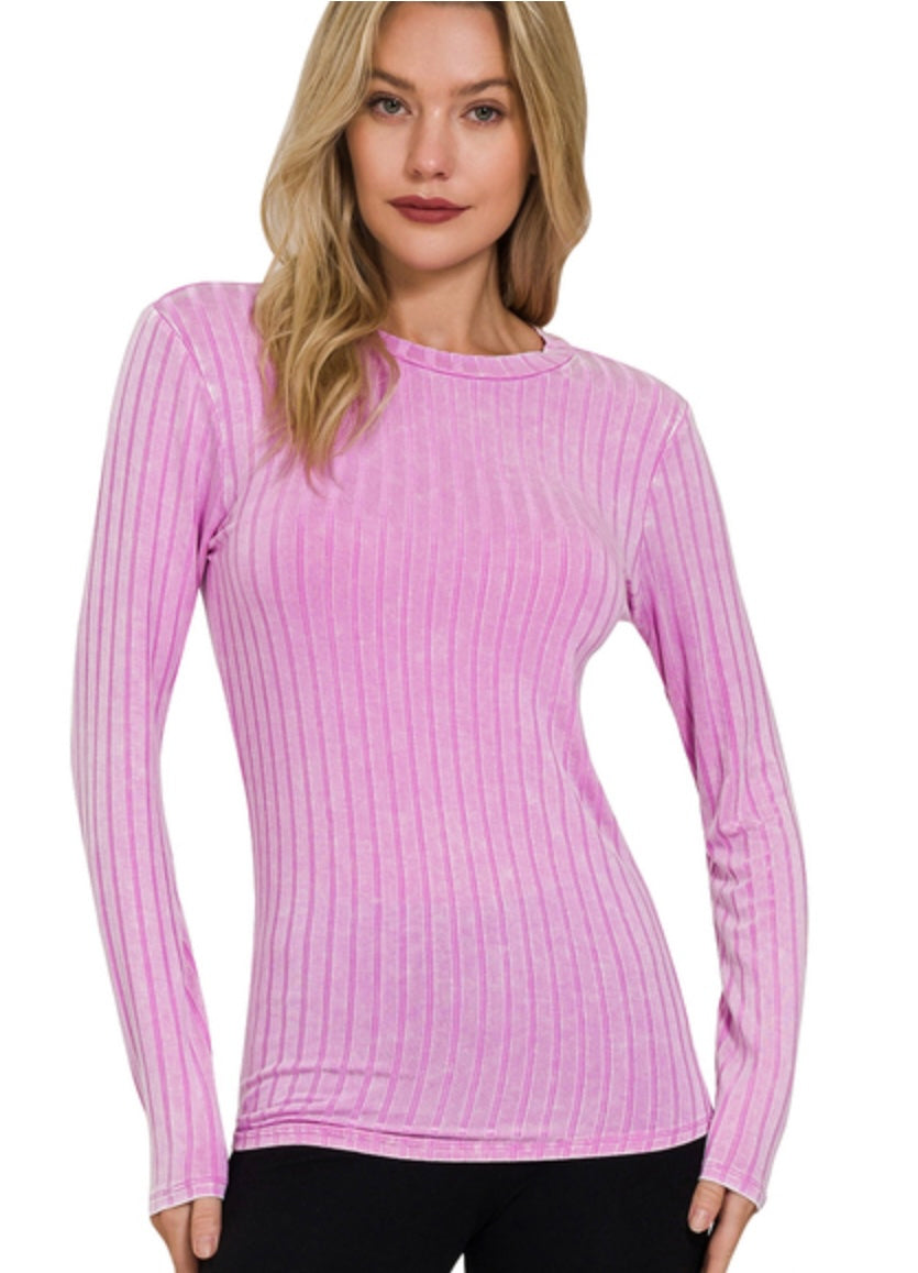 The Mauve Ribbed Top
