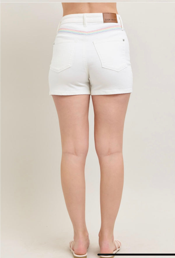 Judy Blue Rainbow Stitch Shorts