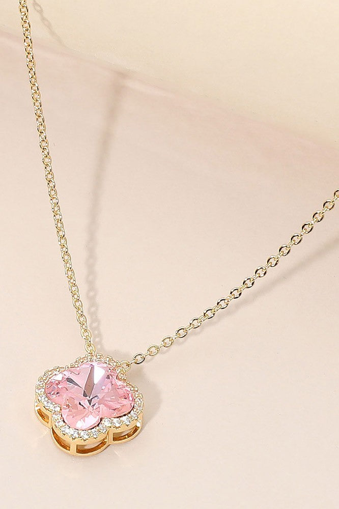 Quatrefoil CZ Pendant Necklace