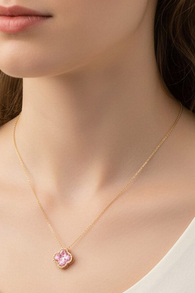 Quatrefoil CZ Pendant Necklace