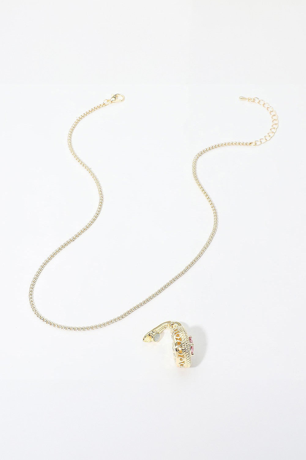 The Pink Round Crystal CZ Pendant Necklace