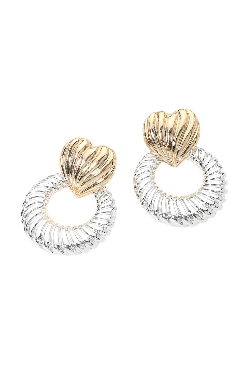 Textured Heart Hoop Statement Earrings