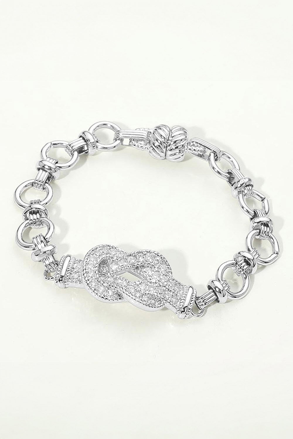 The Magnetic CZ Pave Knot Statement Link Bracelet